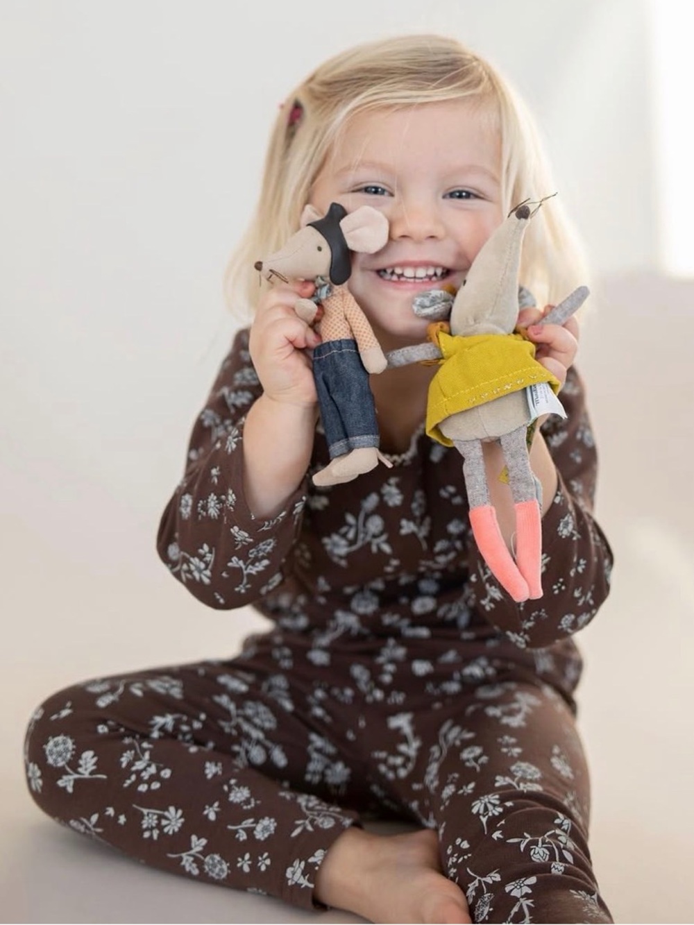 Kids Floral Matching Set in Dark Brown - Kindly The Label